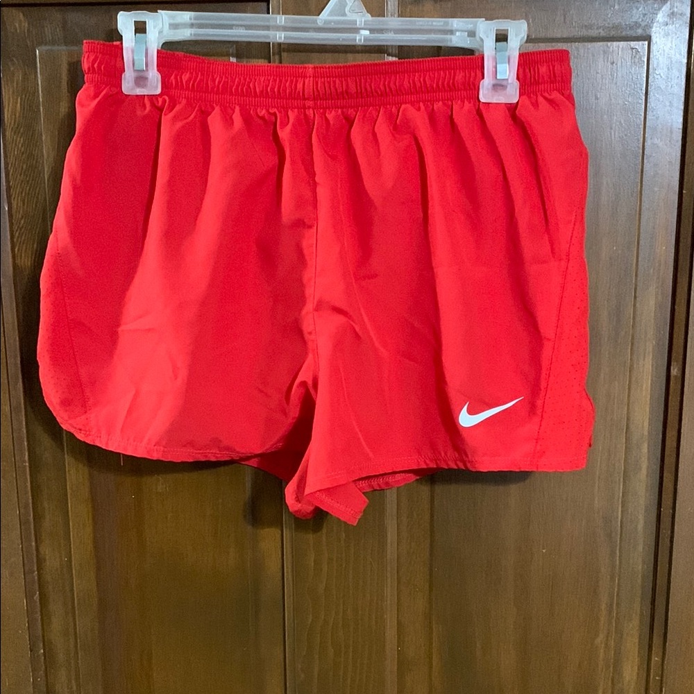 Nike Red Athletic Split Shorts Lightweight Performance